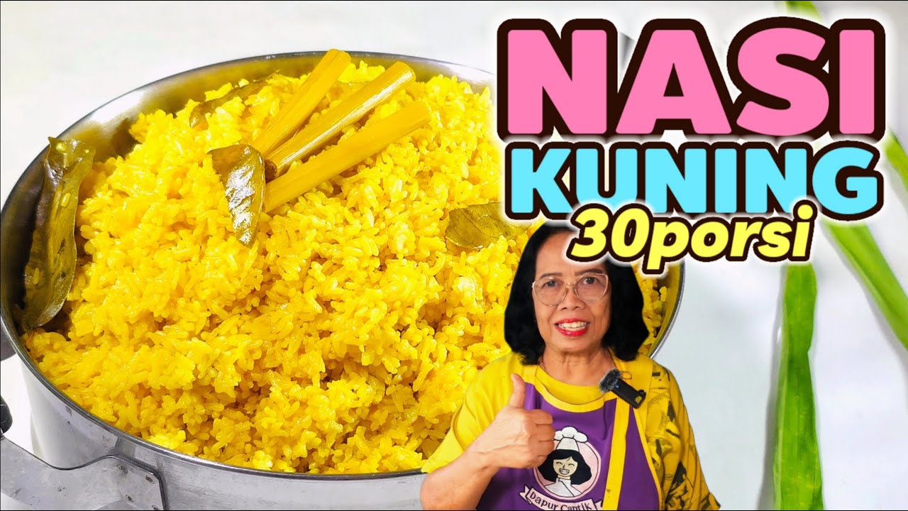 MASAK BESAR NASI KUNING 30 PORSI -- PULEN WARNANYA CANTIK WANGI ENAK BANGET
