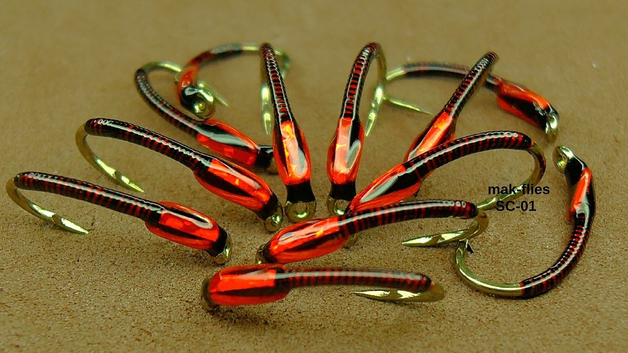 Fly Tying a Black & Red Holographic Buzzer by Mak