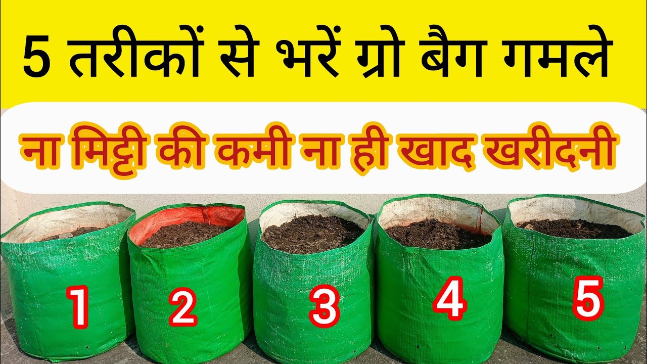 🟢 नामात्र मिट्टी के इस्तेमाल से गमले ग्रो बैग कैसे भरें / बिना मिट्टी के ग्रो बैग भरने के 5 तरीके 🌿