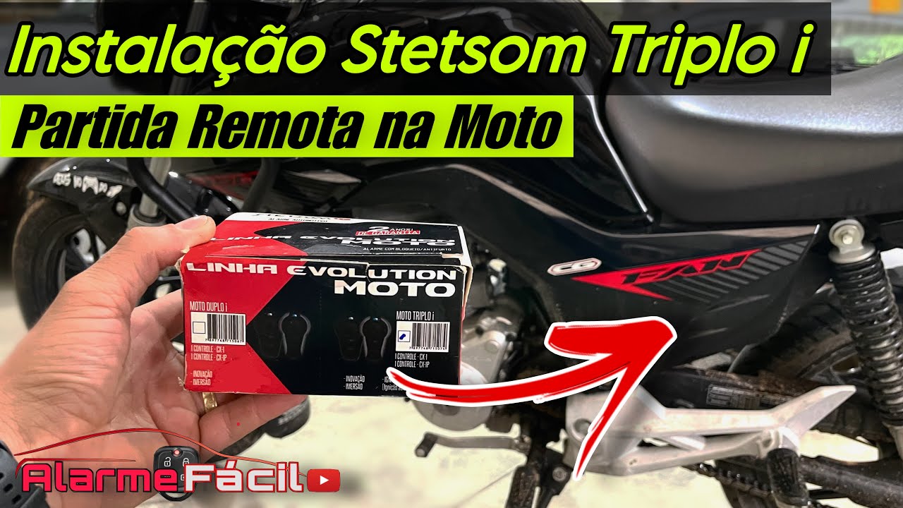 Instalação Alarme Stetsom Moto Triplo i ✅ Partida Pelo Controle