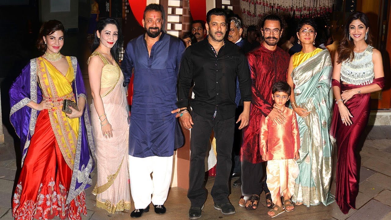 Sanjay Dutt's GRAND Diwali Party 2017 Full Video HD - Salman Khan,Aamir Khan,Jacqueline,Shilpa