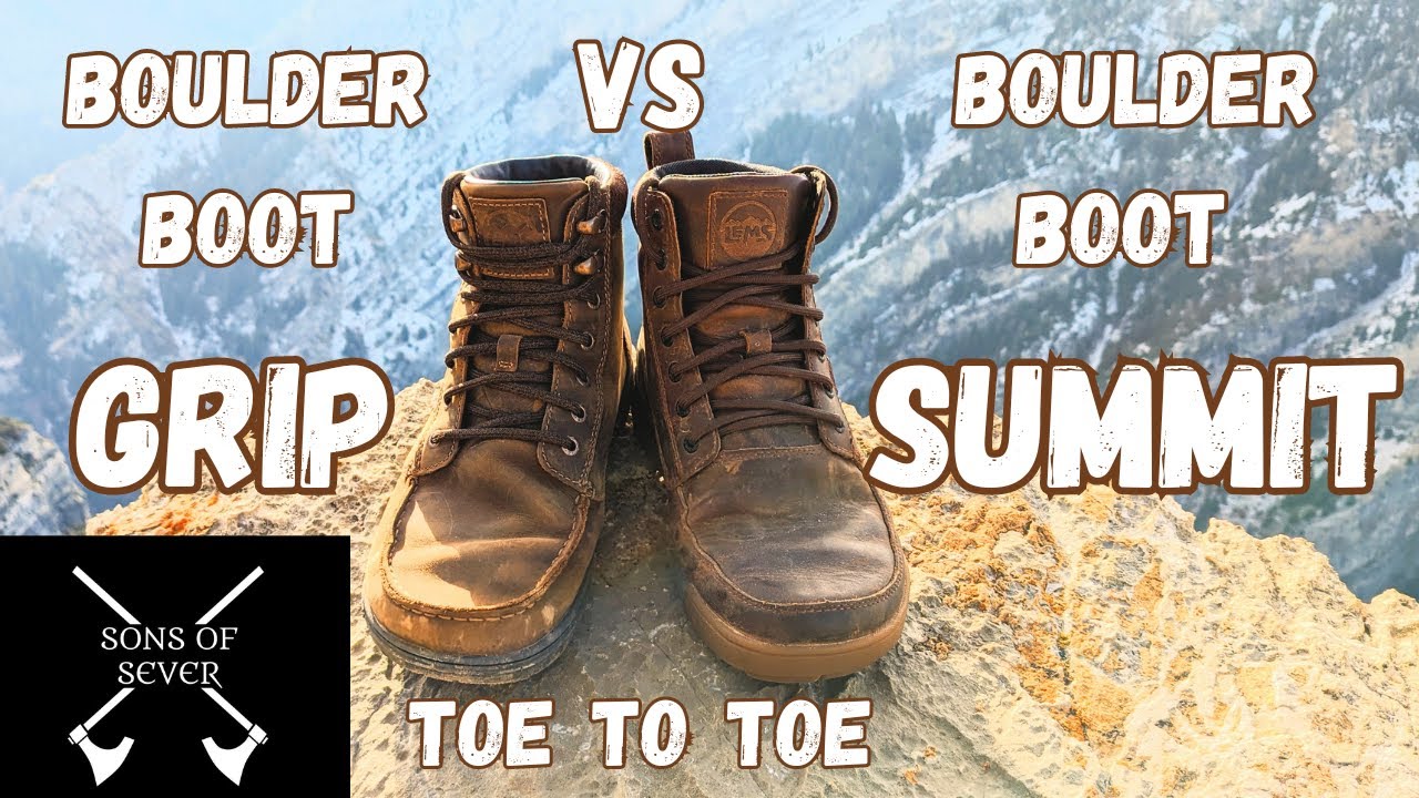 Lems Boulder Boot Grip Versus Summit/Barefoot Boot Toe to Toe Comparison