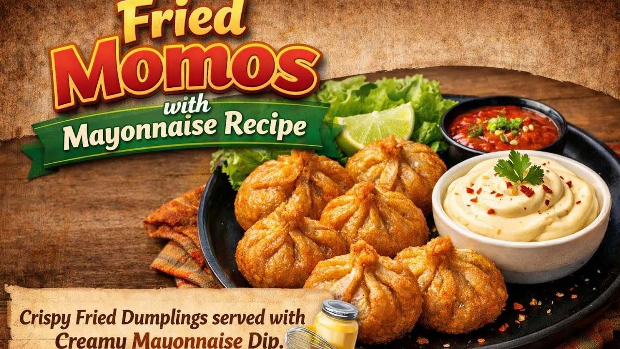 Fried momos recipe 😋hot & crispy momos with mayonnaise 