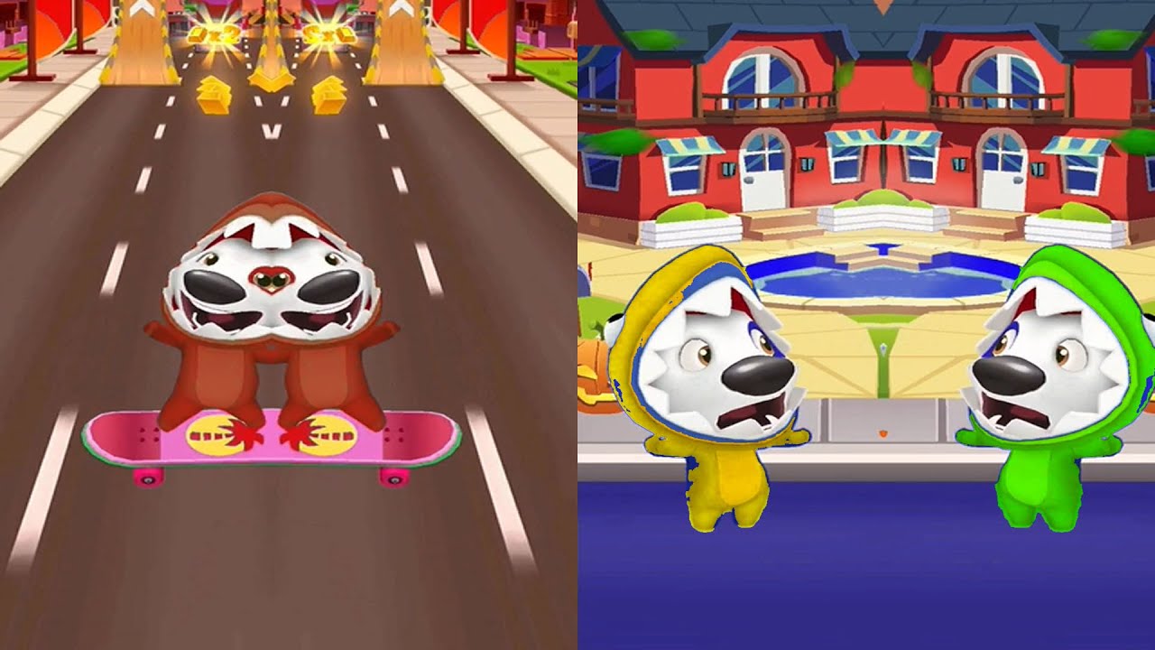 TALKING TOM GOLD RUN MIRROR SHARK HANK FUNNY FAILS NEW OUTFIT