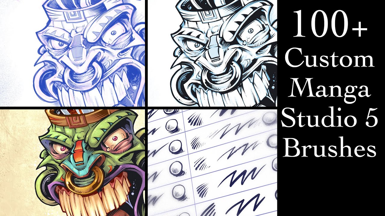 Custom Manga Studio 5 (Clip Studio Paint) Brush Set Demo