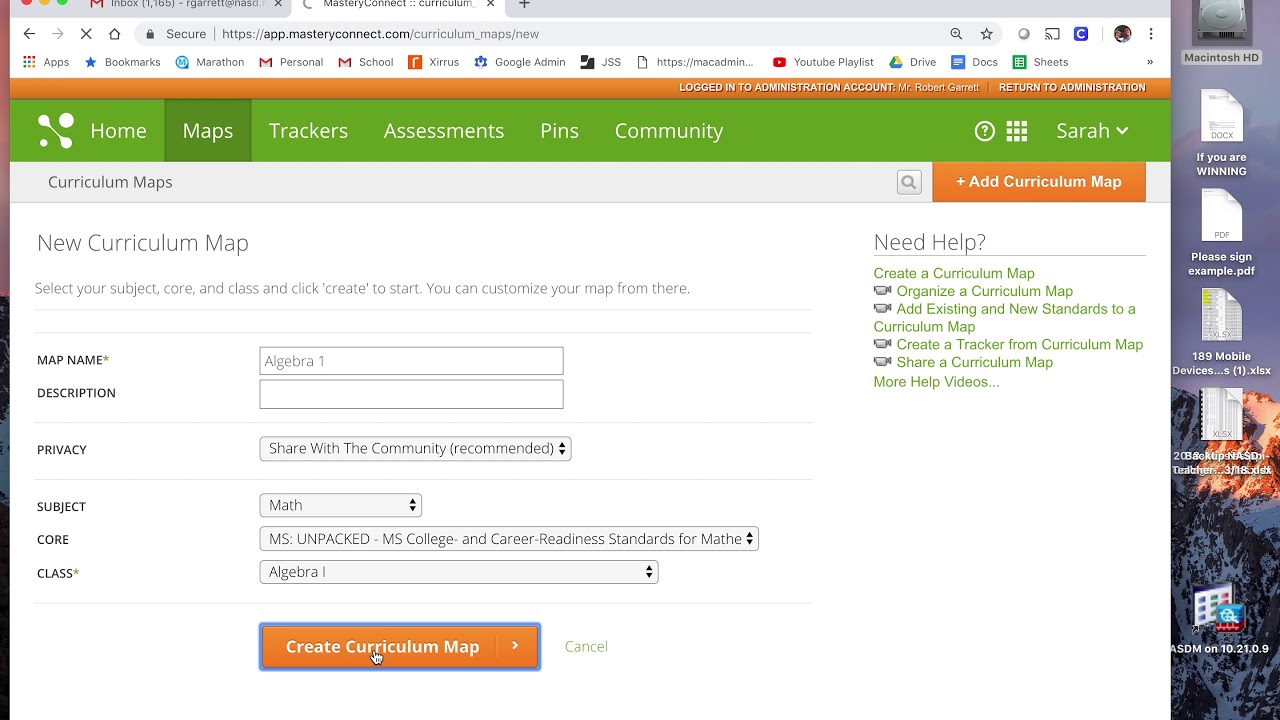 Step 1   Create your Curriculum maps