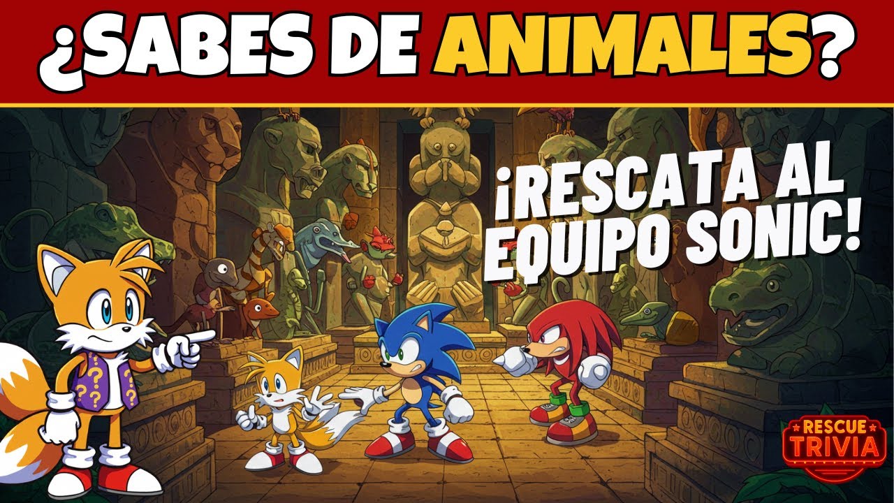 ¿Podrás salvar al equipo Sonic 🦔? 🐵🦁🐅 ¡Rescate Trivia del Templo del Reino Animal!