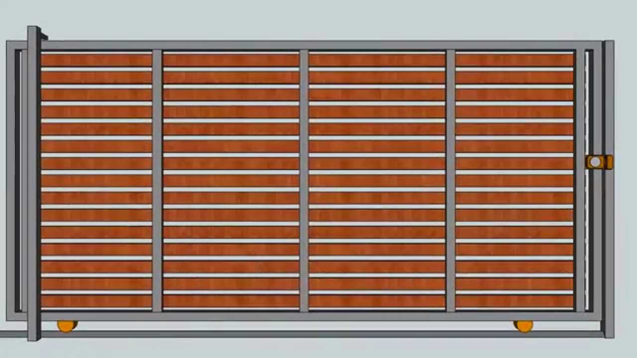 PORTÓN DE CORREDERA MADERAS HORIZONTALES - HORIZONTAL SLIDING WOOD GATE