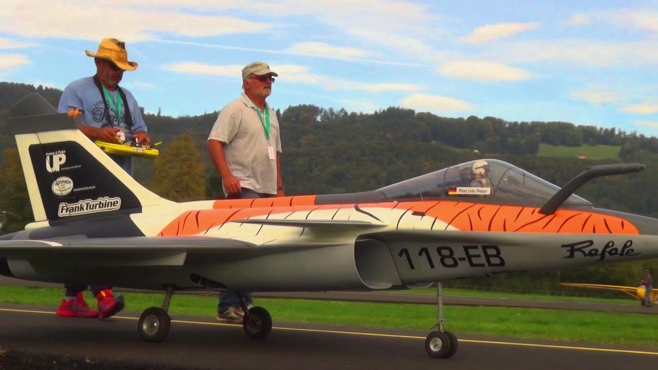 Gigantic RC RAFALE Tiger meet Scale Twin Turbine Model Jet with 58KG Thrust Power