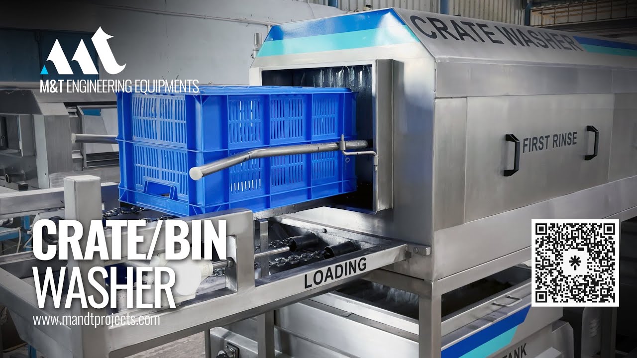 Crate Washer, Bin Washer, Crate Washer and Dryer, Bin Washer Cum Dryer, Tray Washer, Basket Washer.