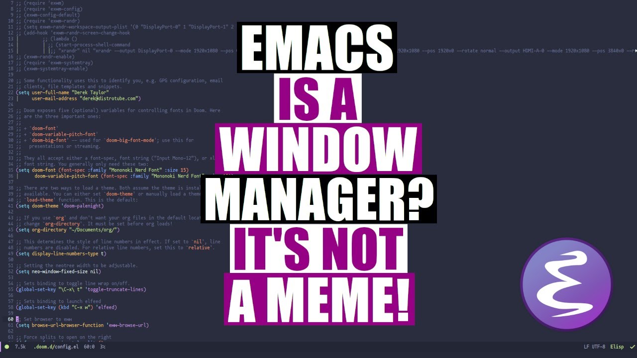 Превратите Emacs в оконный менеджер с помощью EXWM