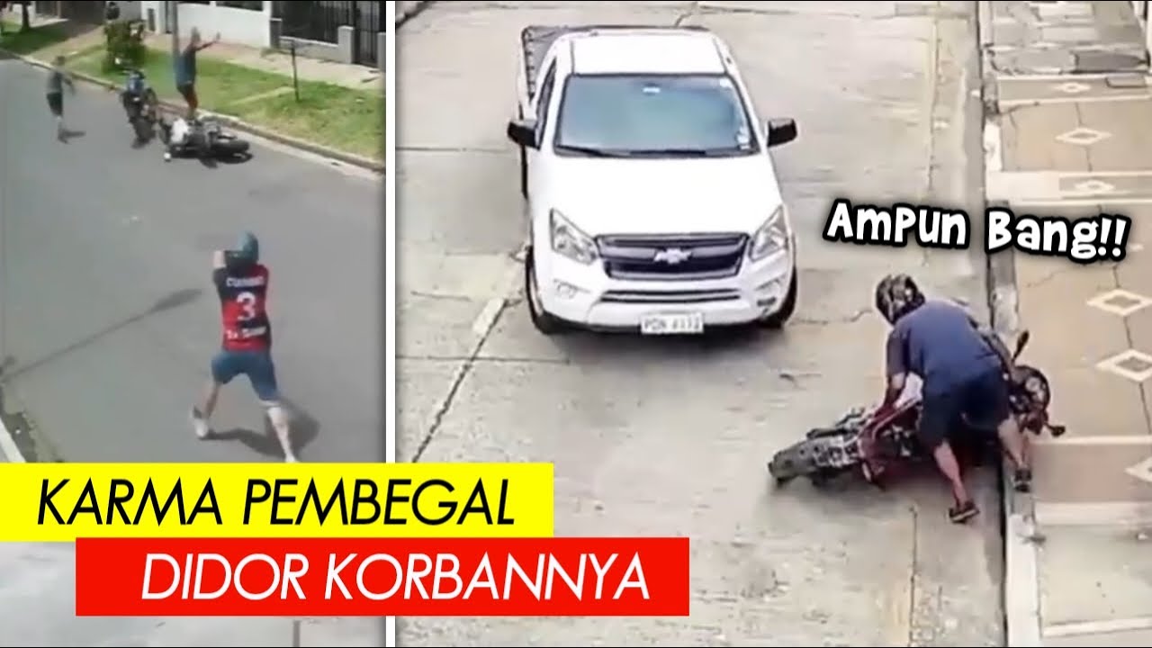PEMBEGAL DIDOR KORBANNYA!! Niatnya Mau Begal Pemotor Tapi Ternyata Anggota Polisi