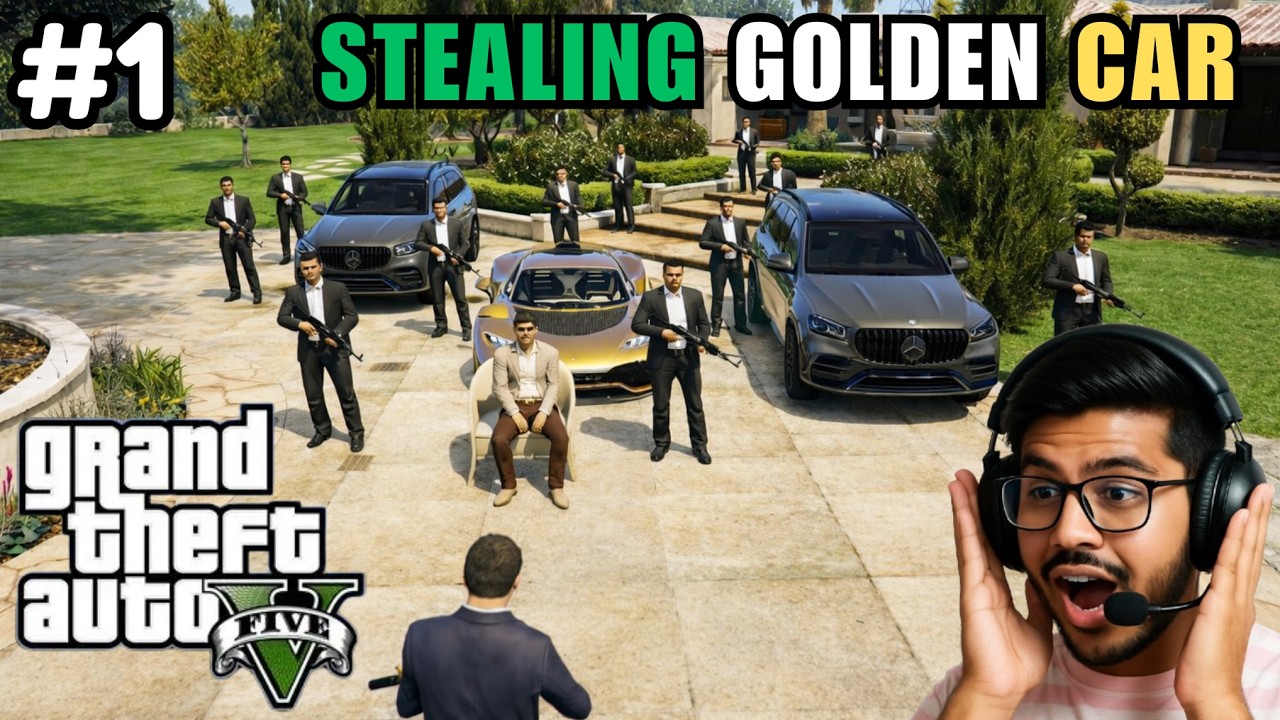 STEALING MAFIA BOSS GOLD CAR FROM HIS MANSION! GTA 5 GAMEPLAY #1