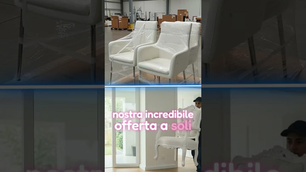 Set 4 Sedie in Ecopelle Bianca Design Moderno | Offerta Speciale!