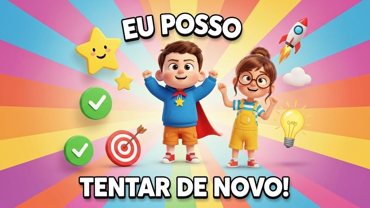 EU POSSO TENTAR DE NOVO 👶🎵 | Música Infantil Educativa | Mentalidade de Crescimento