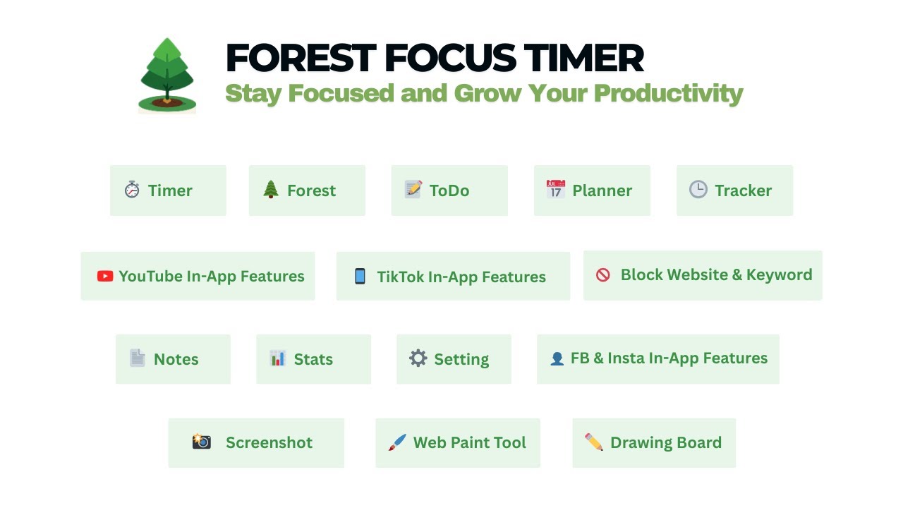 Forest Focus Timer: Stay Focused and Grow Your Productivity