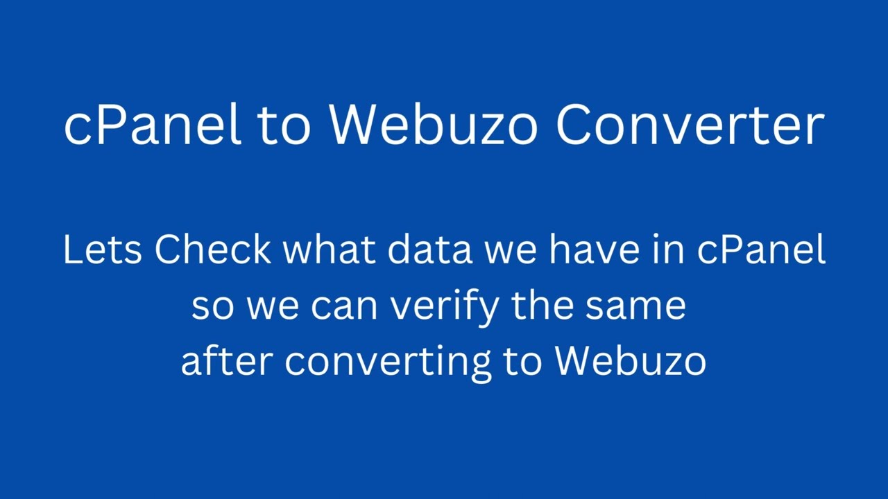cPanel to Webuzo In Place Converter