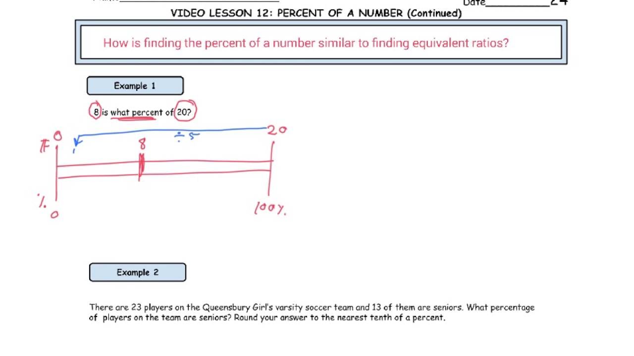Video Lesson 12: Percent of a Number (Continued)