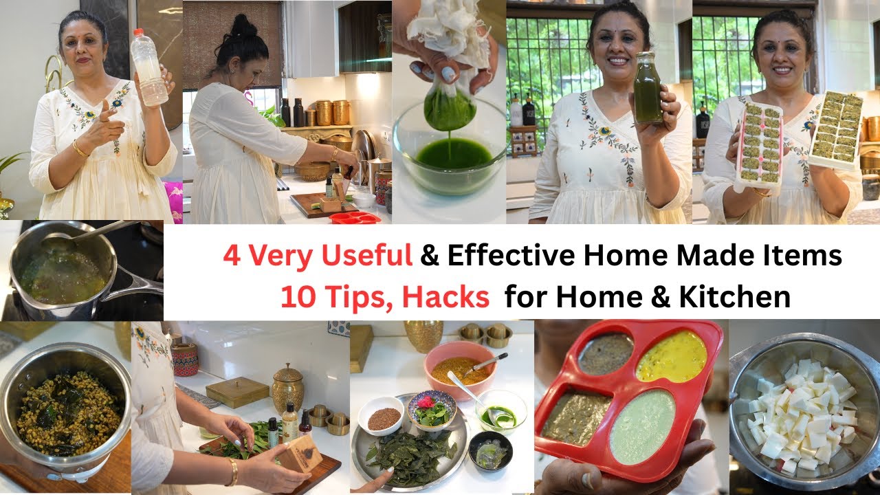 4 Home Made Items, 10 Useful TIPS, HACKS & IDEAS for Home & Kitchen, Self care, Hair & Skin Hacks