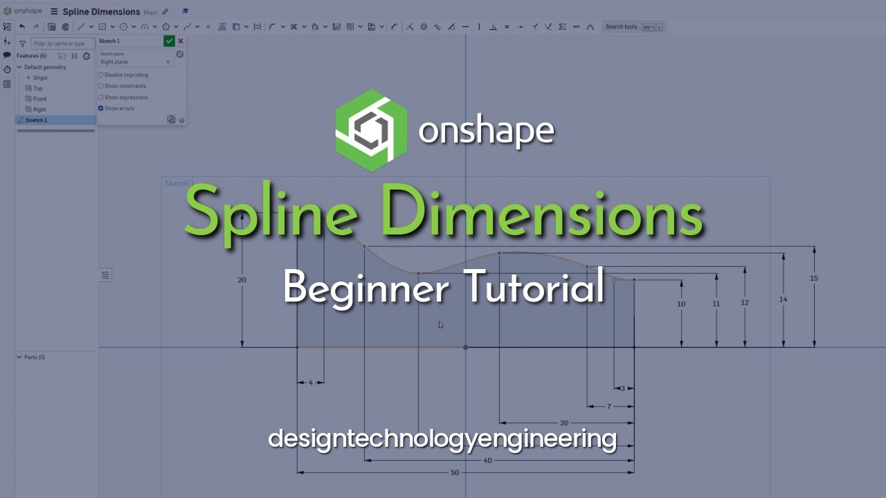Onshape - Spline Dimensions