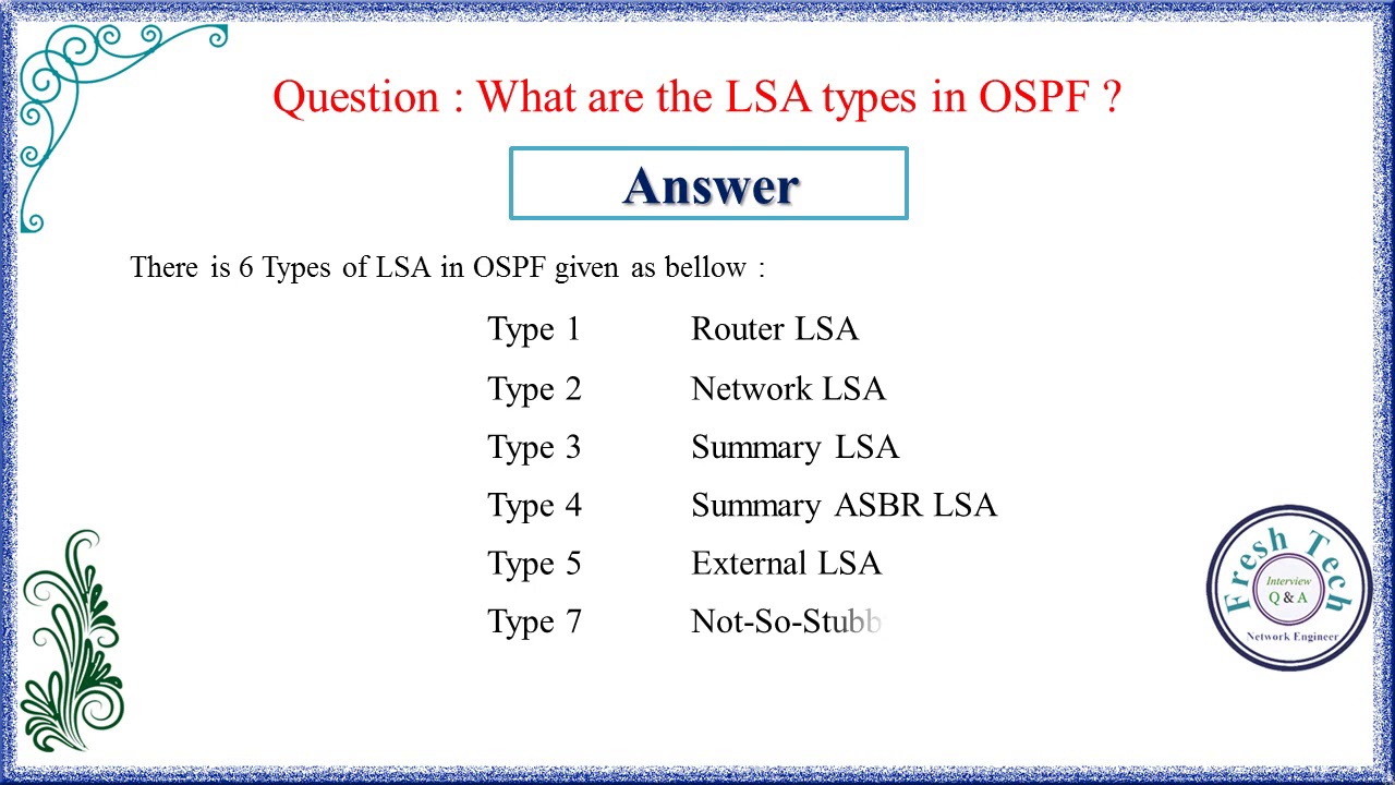TOP 20 OSPF    NETWORK ENGINEER INTERVIEW QUESTIONS WITH ANSWER    Asked in every interview