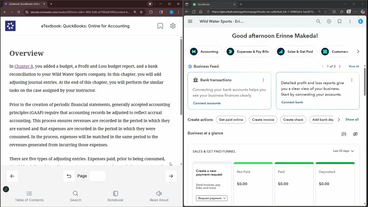 QuickBooks Online (Cengage) | Бухгалтерский учёт 2026 &ndash; Глава 9: Корректировка записей