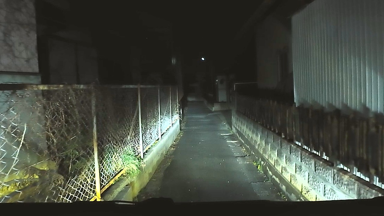 【ミラー閉じてやっと】超狭い裏路地　深夜に通ってみた