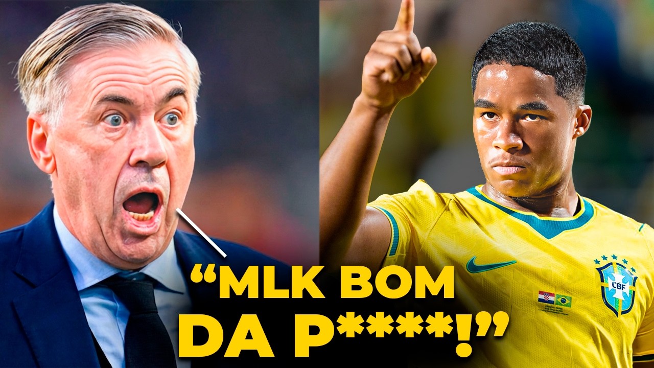 OLHA O QUE O ANCELOTTI FALOU DO ENDRICK AP&Oacute;S O JOGO BRASIL 3 - 1 CRO&Aacute;CIA