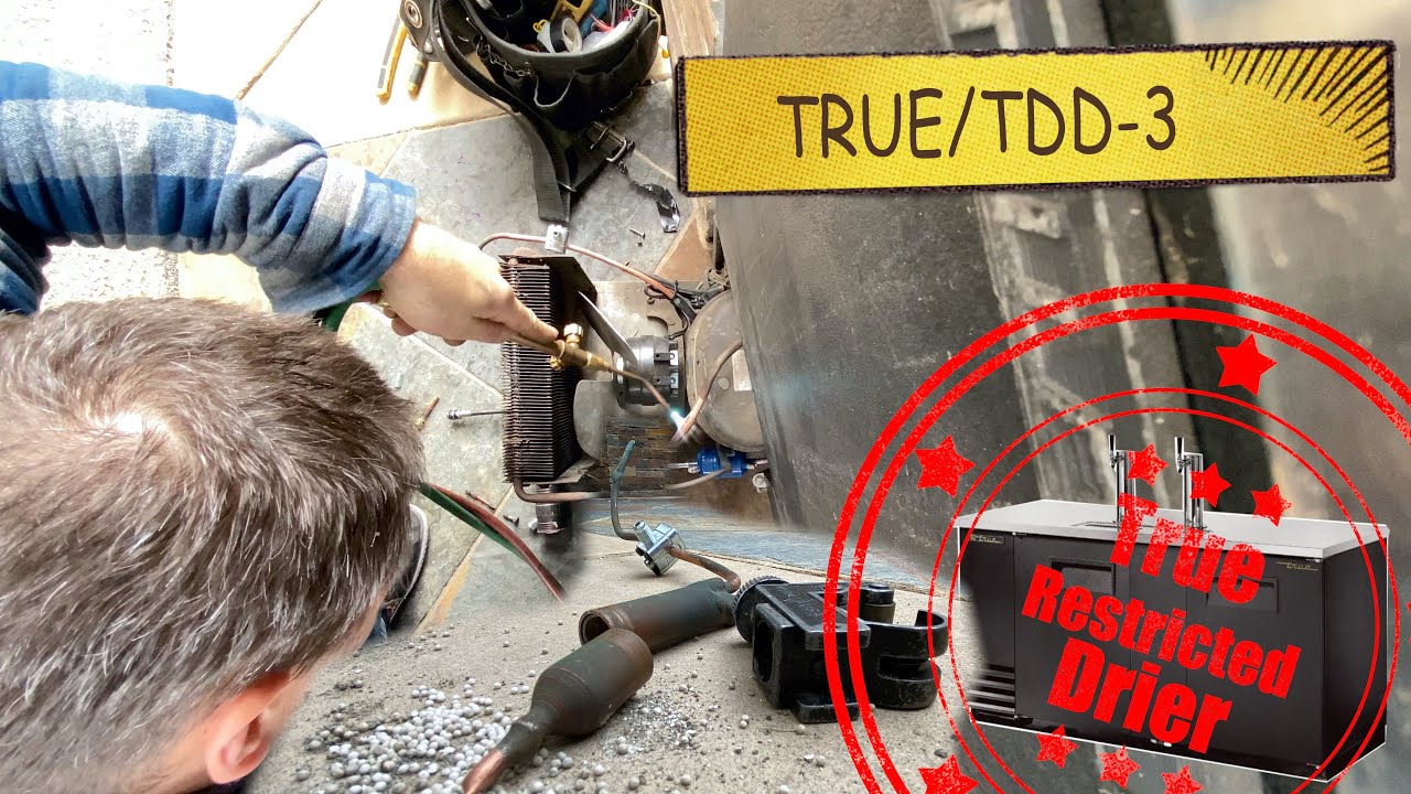 True TDD-3. Clogged Filter Drier. Restriction. True cooler.