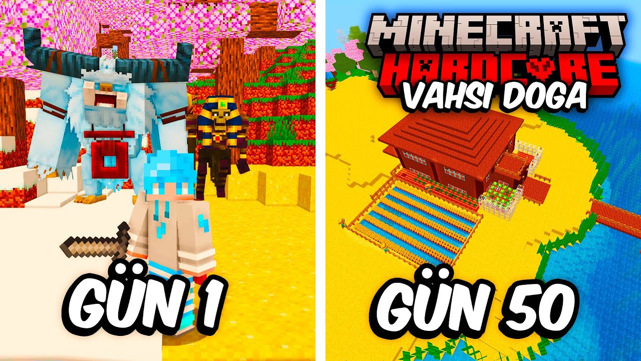 Minecraft'ın En VAHŞİ Doğasında 100 Gün Hayatta Kaldım!