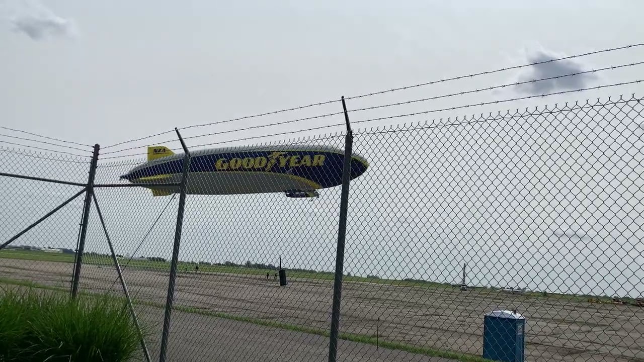 Goodyer Blimp Wingfoot Two taking off from OSU - Don Scott field Saturday May 31,2025