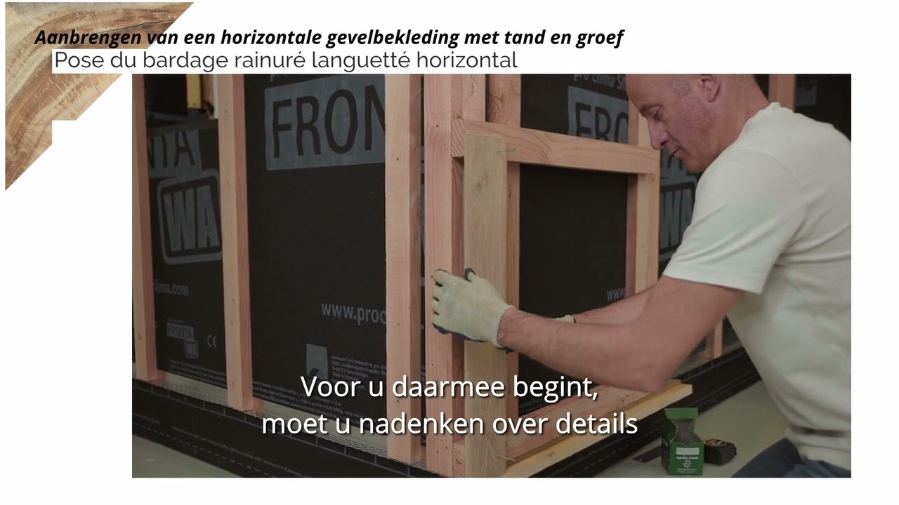 Uitvoering van gevelbekleding met tand en groef