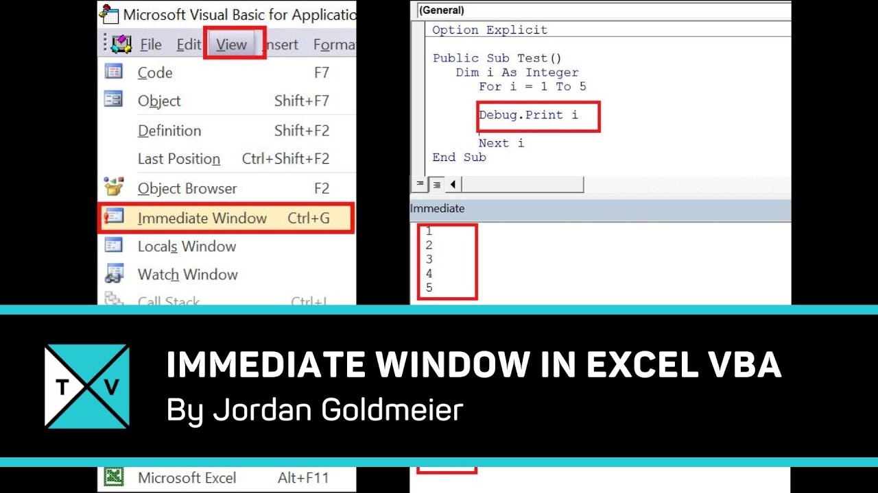 Using the Immediate Window - Excel VBA Tips