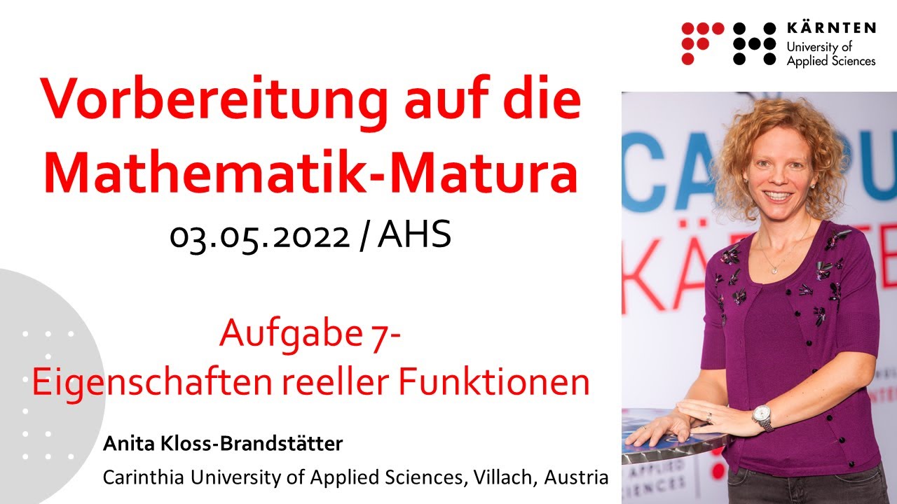 Vorbereitung auf die Mathematik-Matura: Eigenschaften reeller Funktionen
