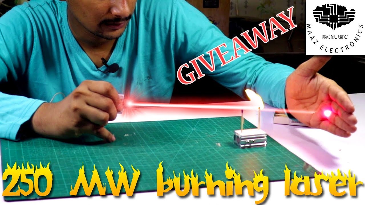 DIY 250mW Burning Laser Review, Unboxing & GIVEAWAY Urdu, Hindi