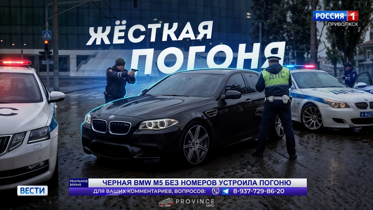 😱ГИБДД ПРОТИВ BMW M5... САМАЯ ЖЕСТКАЯ ПОГОНЯ! (MTA Province)