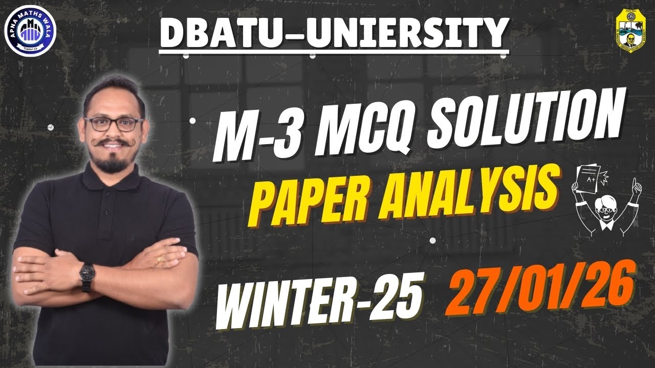 DBATU | M3 | MCQ SOLUTION | PYQ | #exam