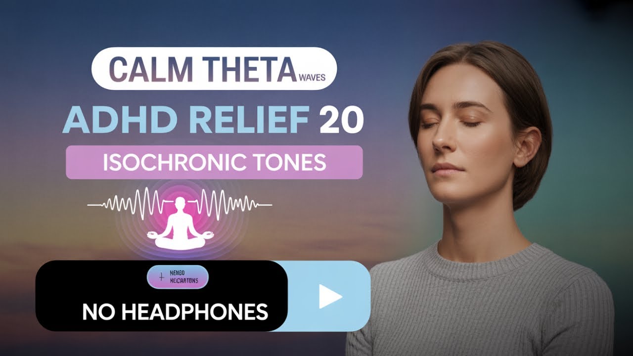 🌊 Distant Waves & Campfire 20 Minutes - Theta Waves for ADHD Calm | Deep Relaxation, No Headphones