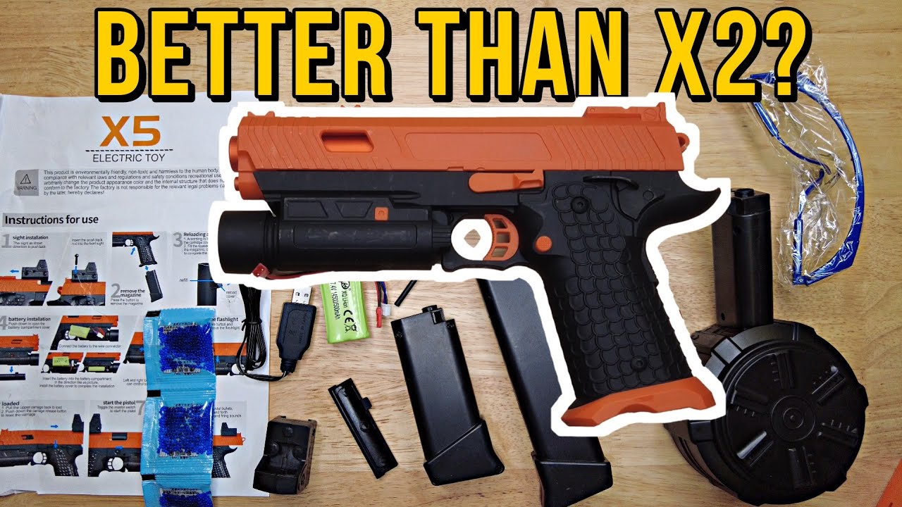 What's In The Box?! X5 Gel Blaster Splat Ball Pistol With Blowback | Is it better than X2 Glock?