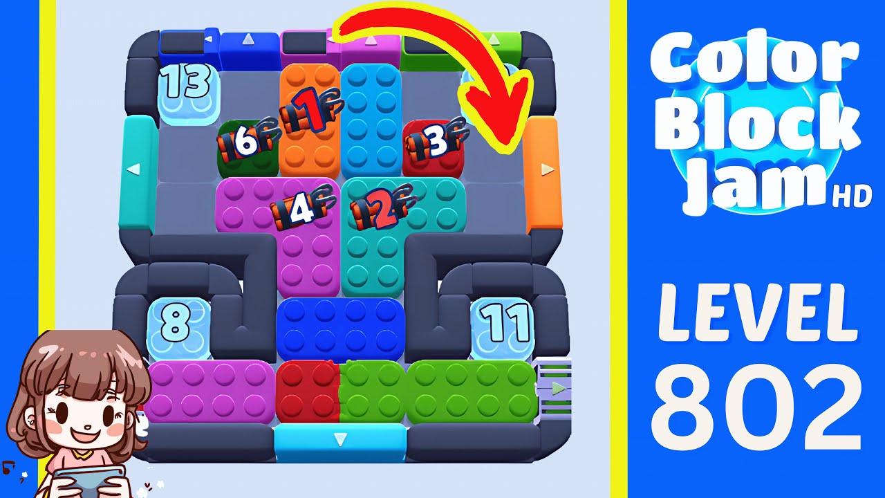 Color Block Jam Level 802 Solution Walkthrough