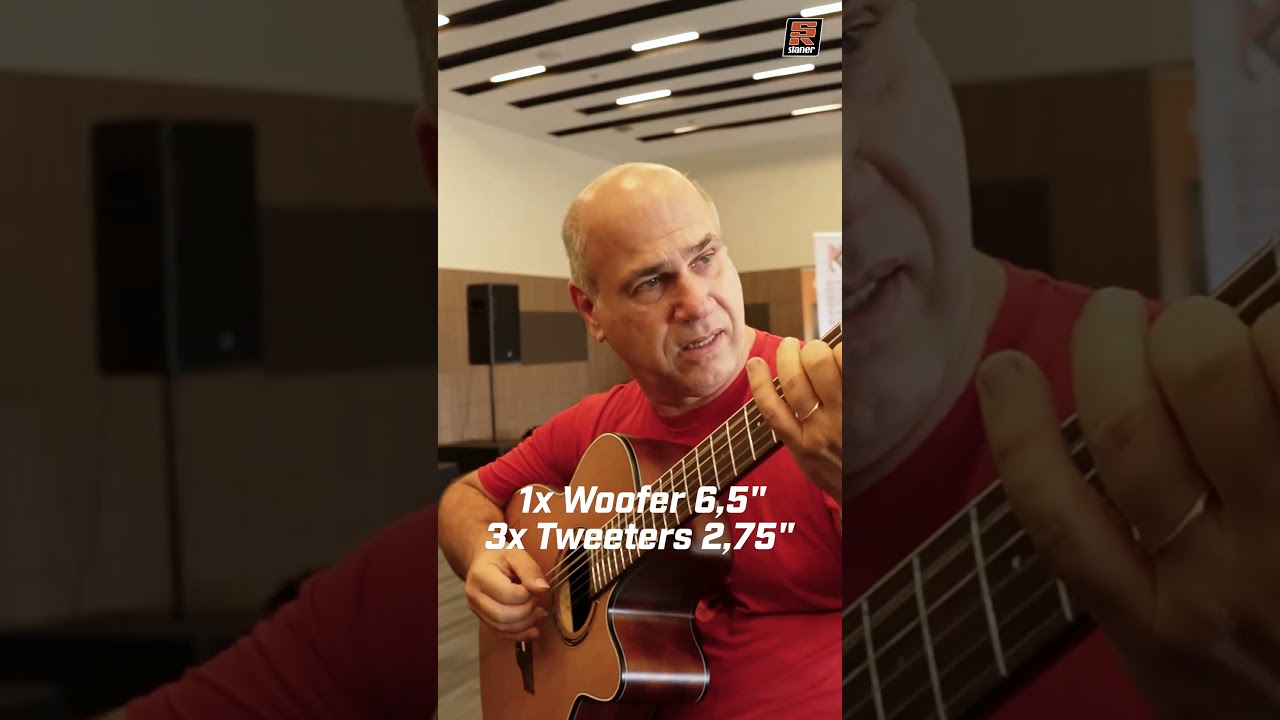 Depoimento de Nelson Faria sobre a caixa-ac&uacute;stica SR65M, destacando sua versatilidade e praticidade.