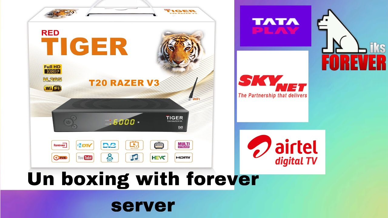 Tiger T20 Red satellite receiver un boxing | Hindi vlog | forever server