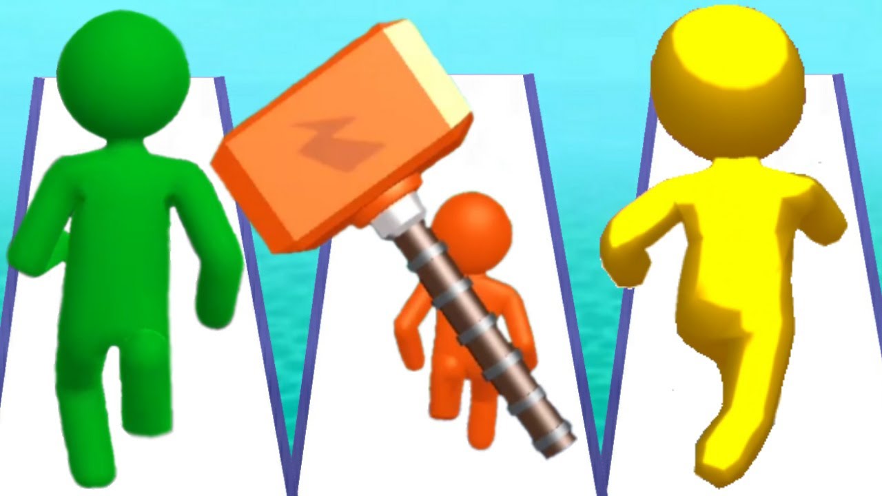 GIANT RUSH vs GIANT HAMMER vs COLOR RUN STICKMAN 3D