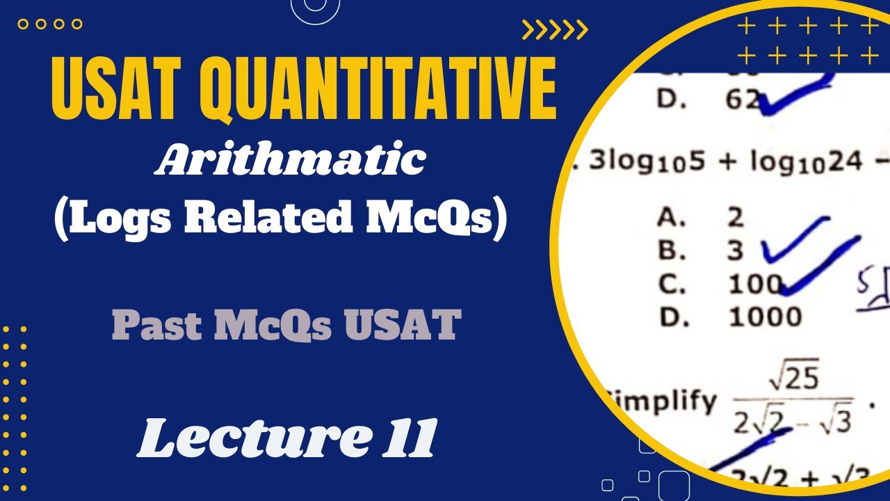 HEC USAT | Log Related McQs | Arithmetic Portion | Quantitative Reasoning | Lecture # 11