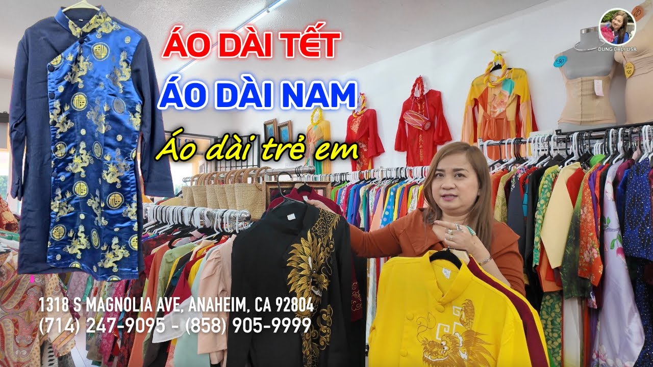 ÁO DÀI NAM, ÁO DÀI TRẺ EM, ÁO BÀ BA #dungcaliusa #aodai #aodaitet