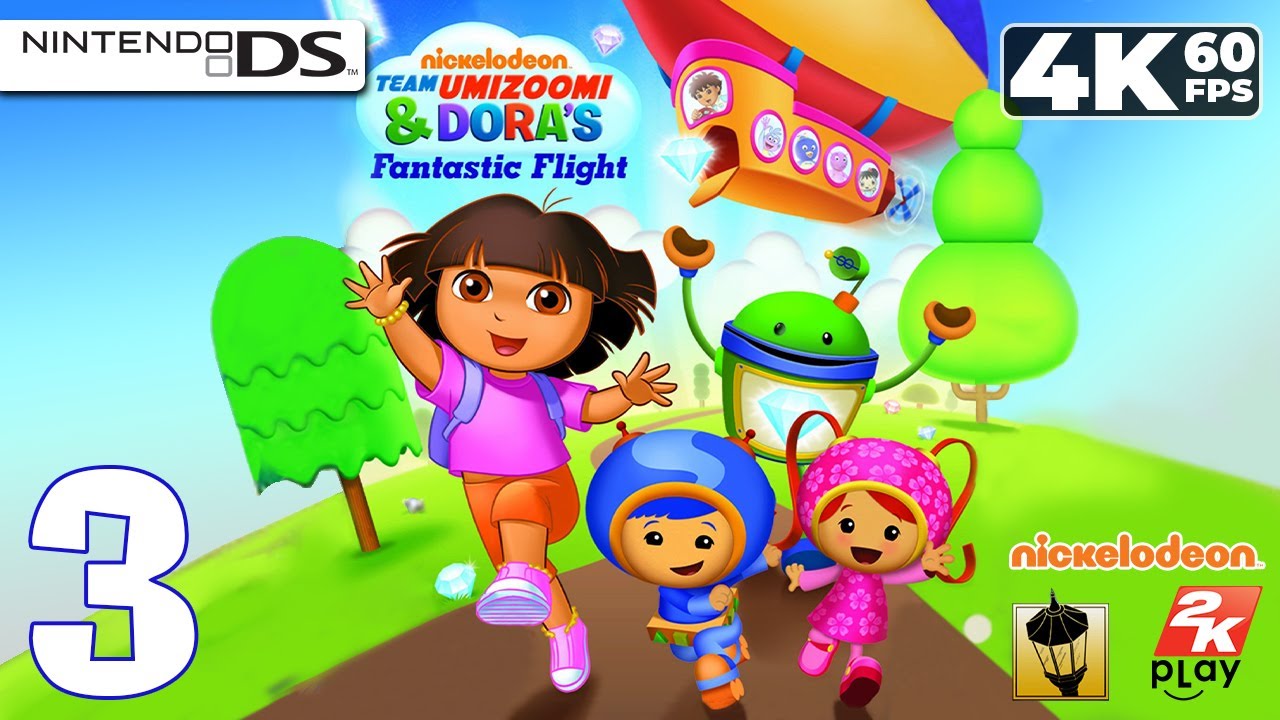 Team Umizoomi & Dora's Fantastic Flight (Nintendo DS) - 4K60 Walkthrough World 3 - Jungle