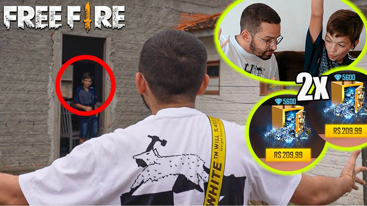 FUI NA CASA DE UMA CRIANÇA COLOCAR O ITEM MAIS RARO DO FREE FIRE E...
