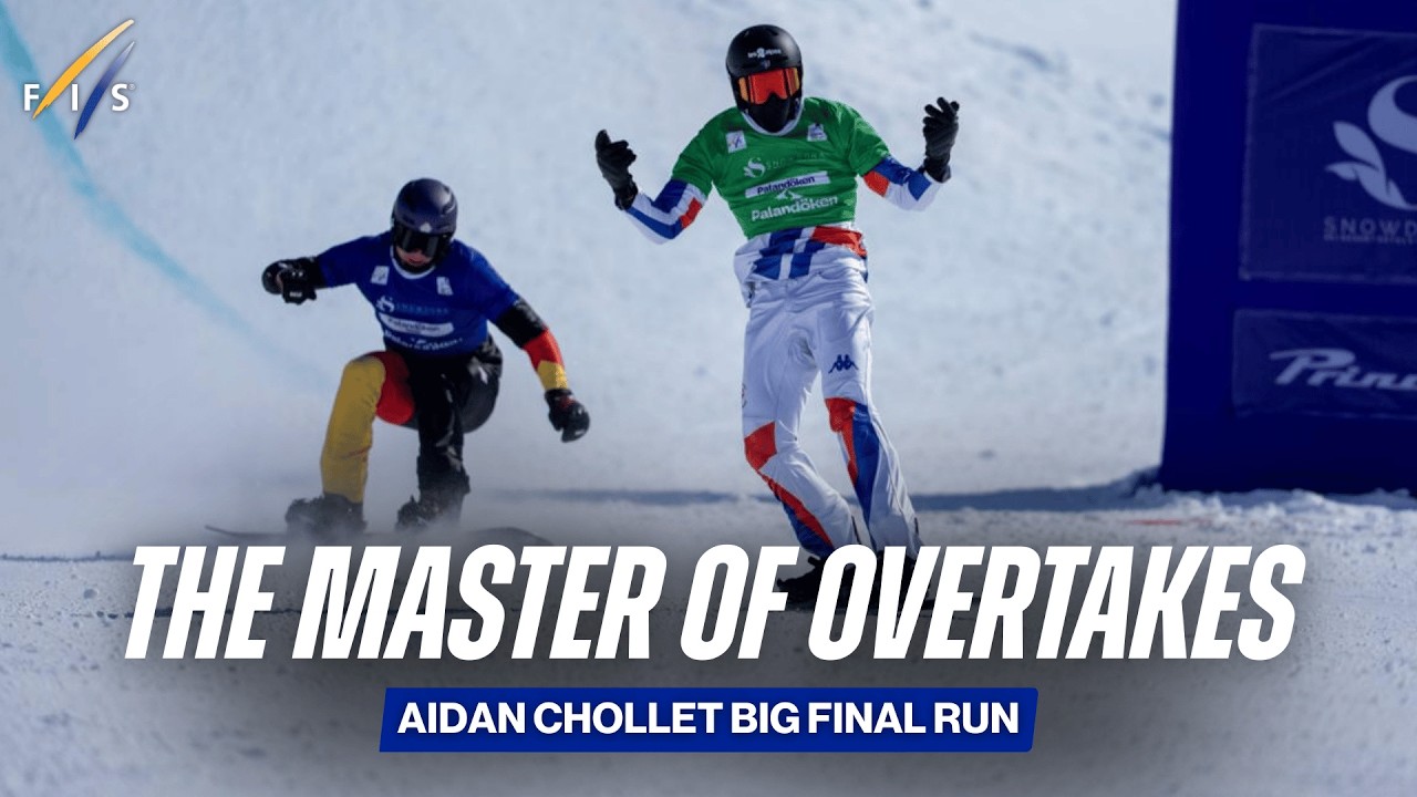 Winning overtake in the last big turn by Aidan Chollet | FIS Snowboard