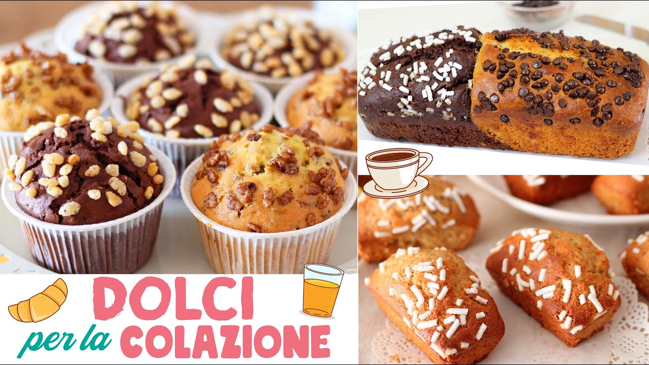 DOLCI PER LA COLAZIONE: 3 Ricette Facili - Muffin, Plumcake Senza Uova e Mini plumcake Integrali