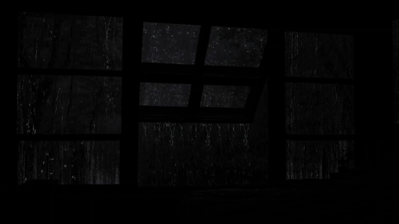 Black Window &ndash; Gentle Rain Sounds outside the Open Window for Restful Sleep